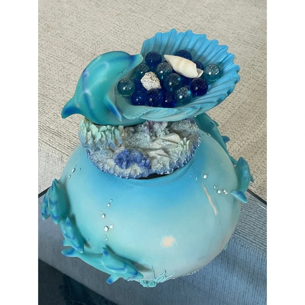Dolphin Statue Water Shells Holder 3D dolphins 10